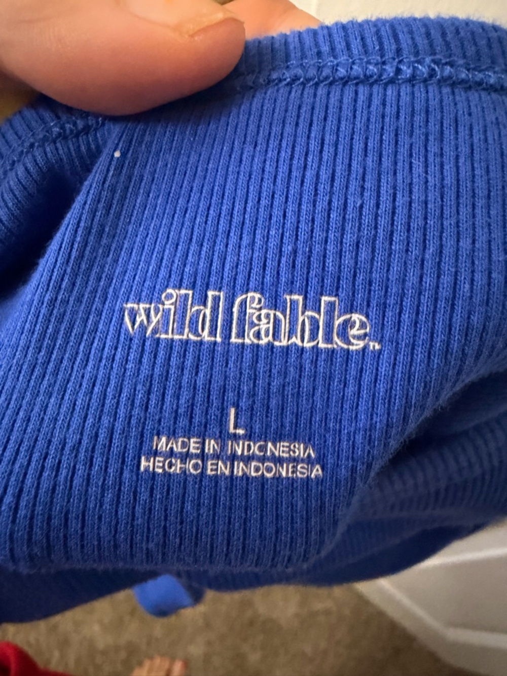 wild fable Ribbed Cropped Tank Top in Royal Blue - Picture 2 of 3